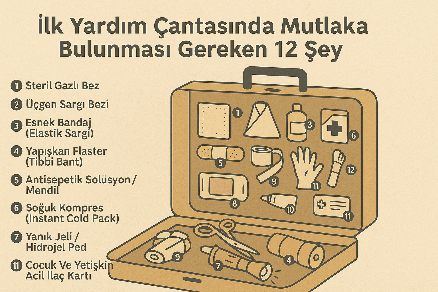İlk Yardım Çantasında Mutlaka Bulunması Gereken 12 Şey